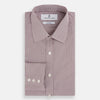 View 5 of product Burgundy Micro Shadow Check Mayfair Shirt