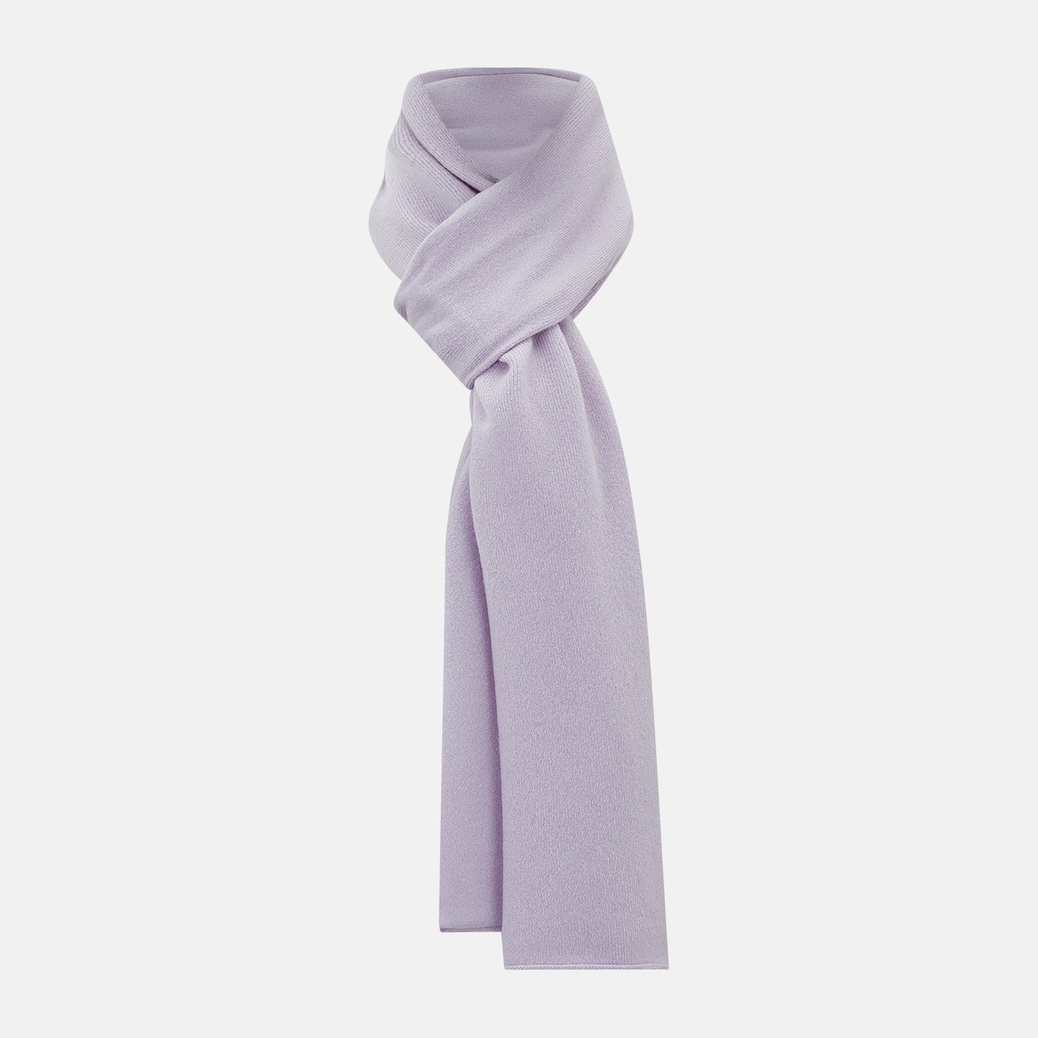View 1 of product Plain Lilac Cashmere Knitted Scarf