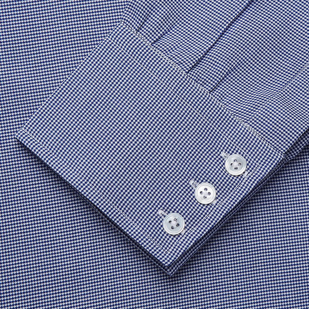 Navy Pattern Cotton Voile Regular Fit Mayfair Shirt