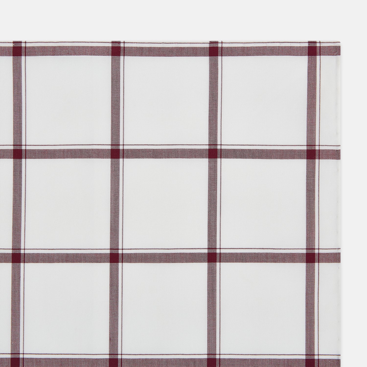 View 2 of product Burgundy Grid Check Hand-Rolled Handkerchief