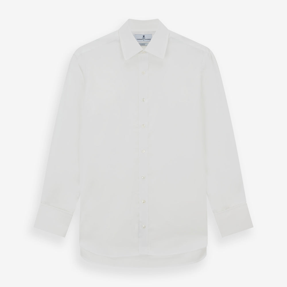 White Sea Island Quality Cotton Shirt with T&A Collar and Double Cuffs