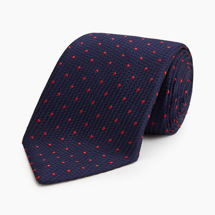 LACE ON TONE SPOT NAVY TULIP RED TIE Image 4