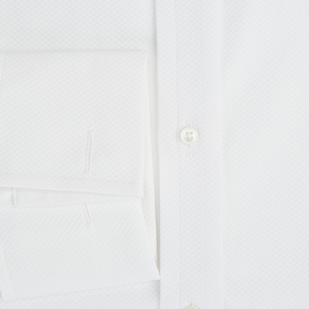 Tailored Fit White Marcella Front Shirt with Kent Collar and Double Cuffs