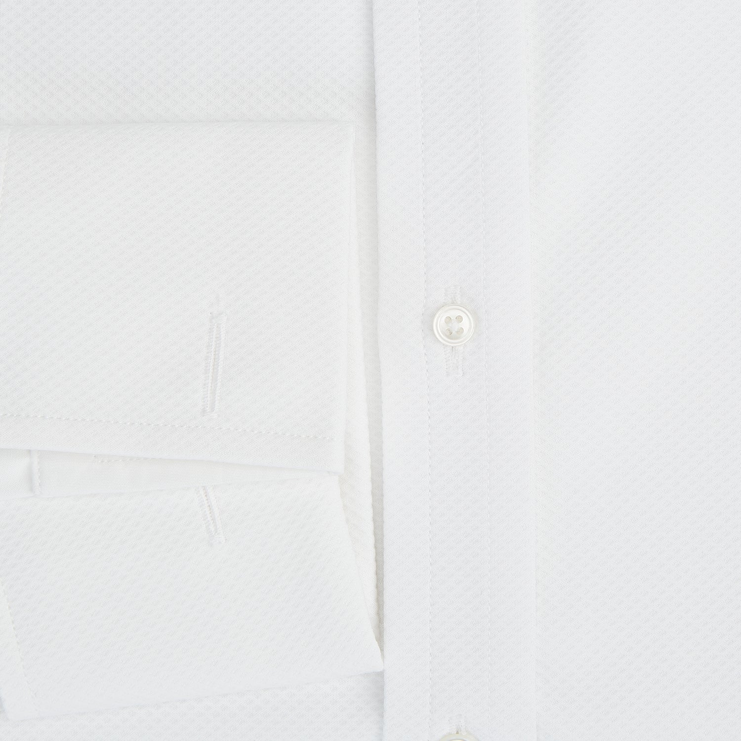 View 4 of product Tailored Fit White Marcella Front Shirt with Kent Collar and Double Cuffs