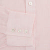 View 4 of product Pink Linen Shirt with T&A Collar and 3-Button Cuffs