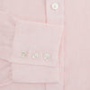 Pink Linen Shirt with T&A Collar and 3-Button Cuffs