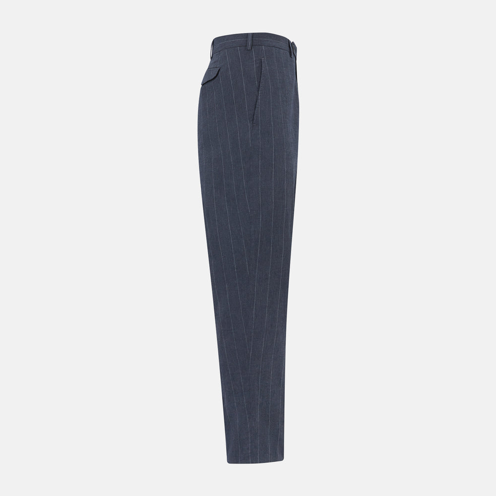 Navy Striped Edmund trousers
