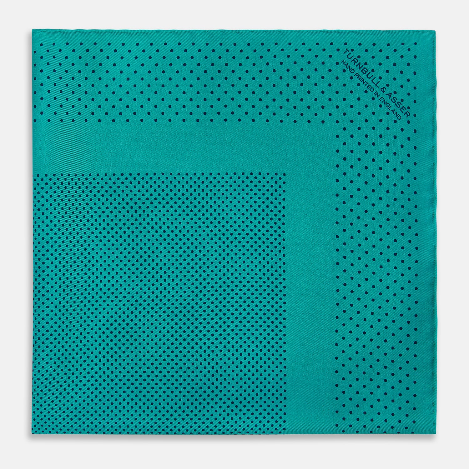 View 3 of product Petrol Green Dot Silk Pocket Square