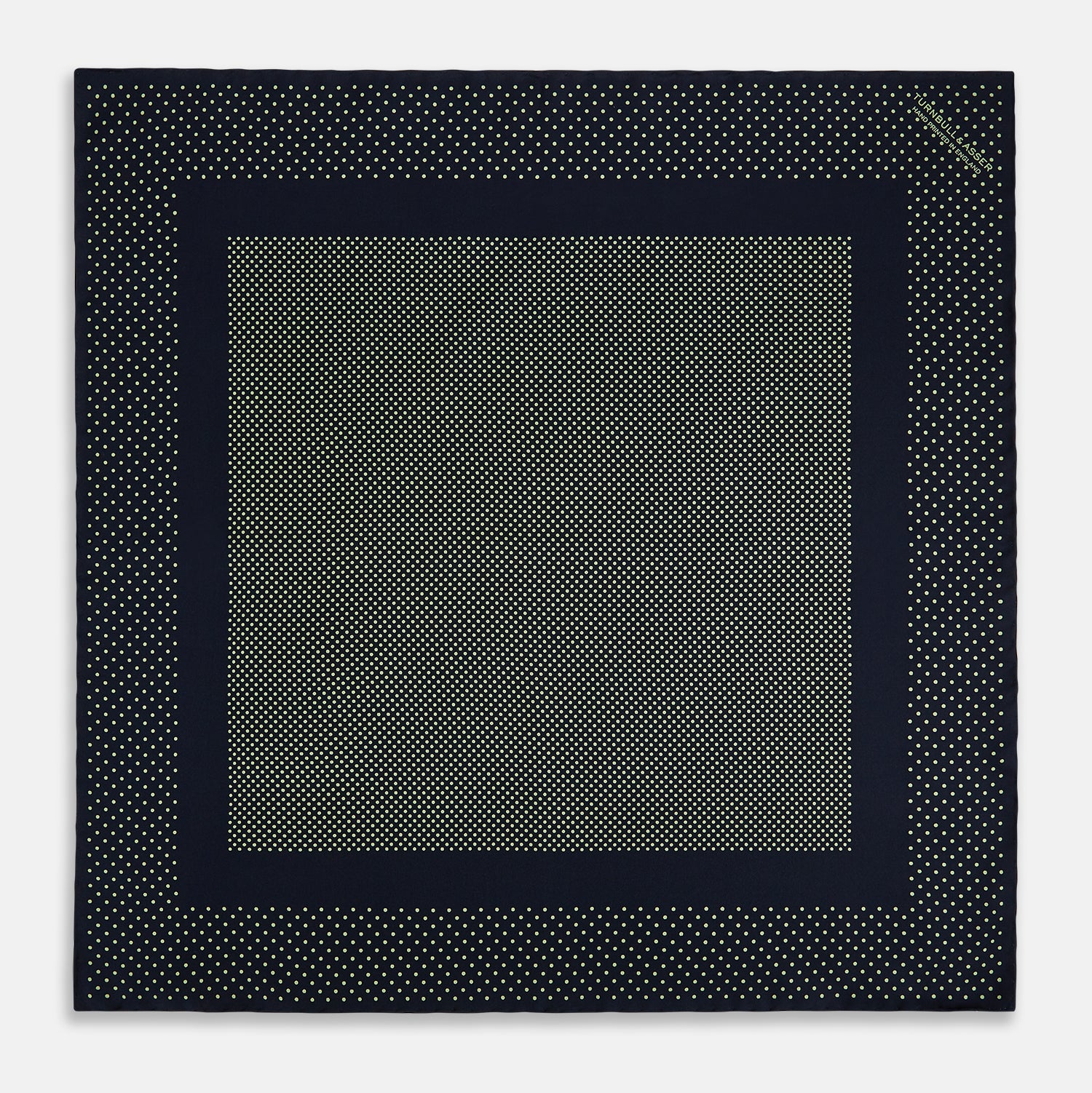 View 4 of product Navy and Melon Green Dot Silk Pocket Square