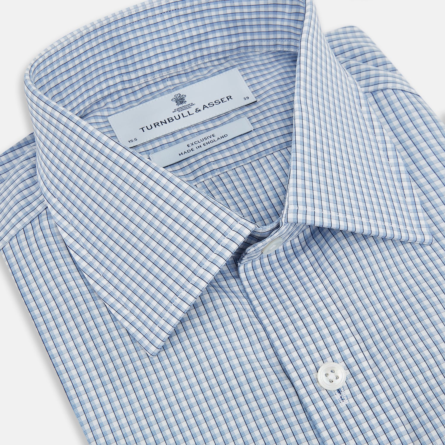 View 2 of product Blue Micro Shadow Check Mayfair Shirt