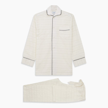 Cream Pattern Cotton Blend Quin Pyjama Set Image 6