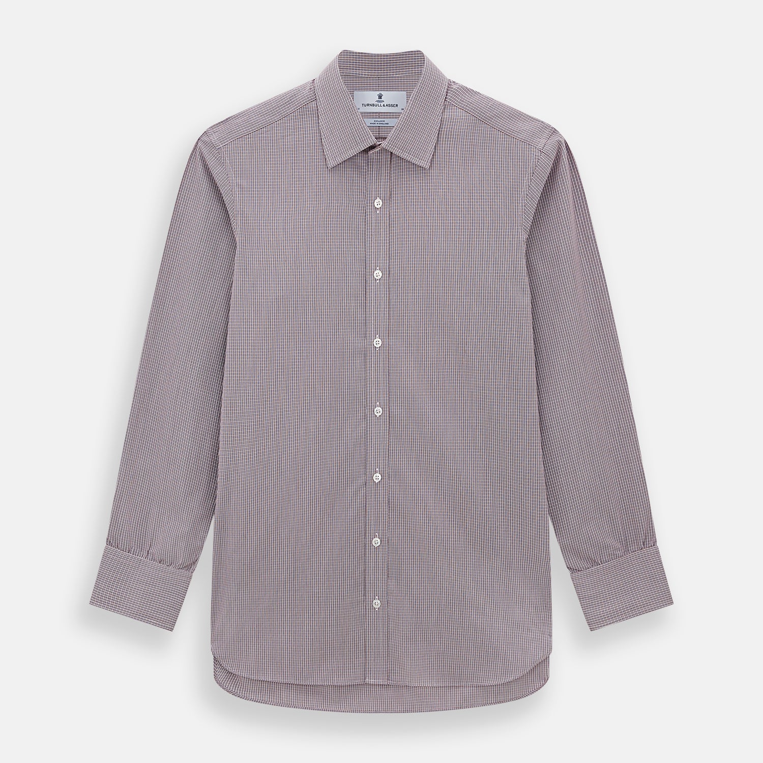 View 1 of product Burgundy Micro Shadow Check Mayfair Shirt