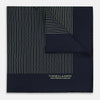 View 1 of product Navy and Melon Green Stripe Silk Pocket Square