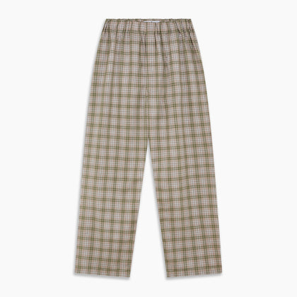 Green Multi Check Cotton Hastings Pyjama Trousers Image 2