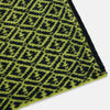 View 2 of product Petrol Green and Chartreuse Diamond-Patterned Cashmere Knitted Scarf