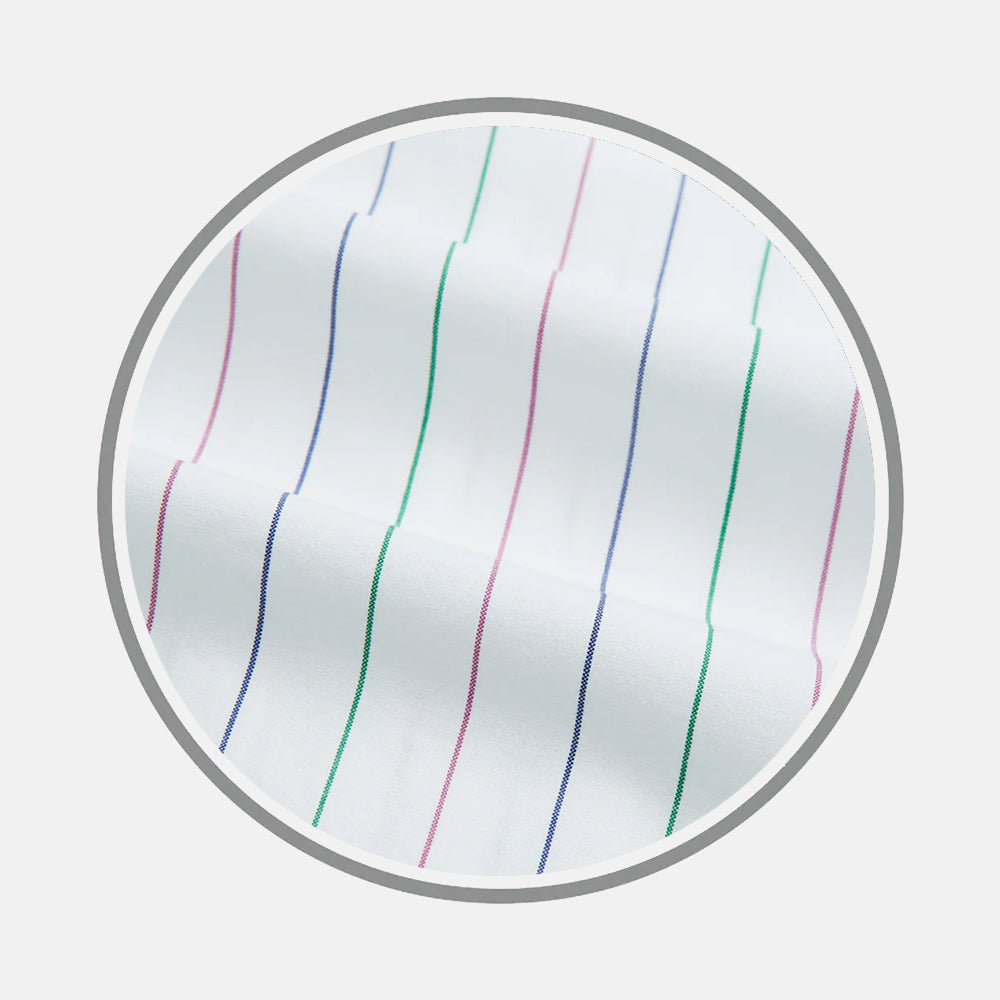 Pink and Green Wide Pinstripe Fabric