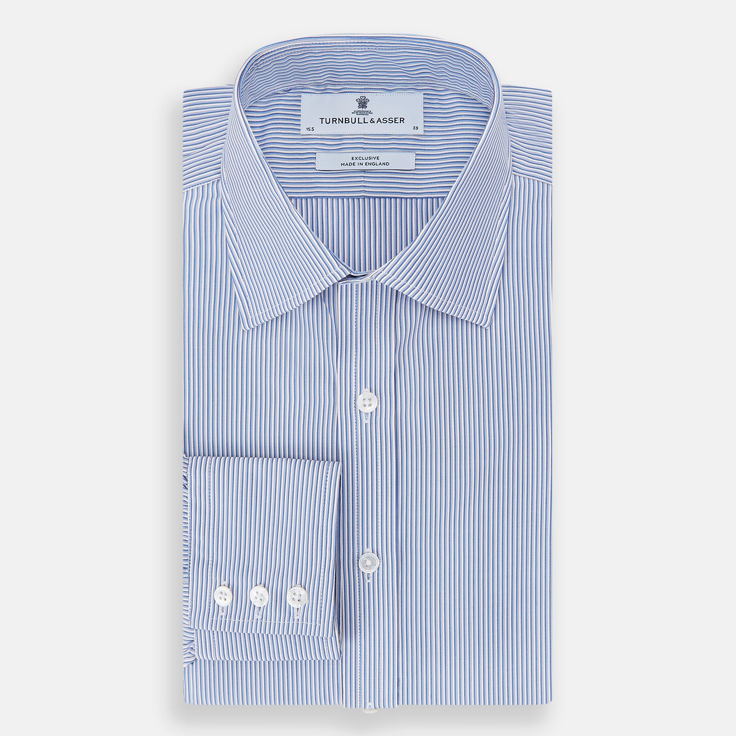 View 5 of product Pale Blue Pinstripe Mayfair Shirt