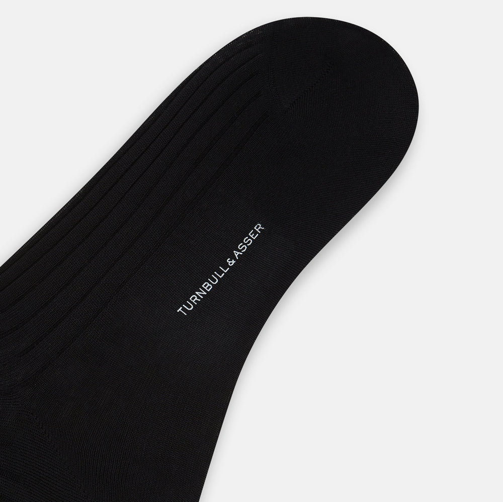 Black Cotton Mid-Length Socks