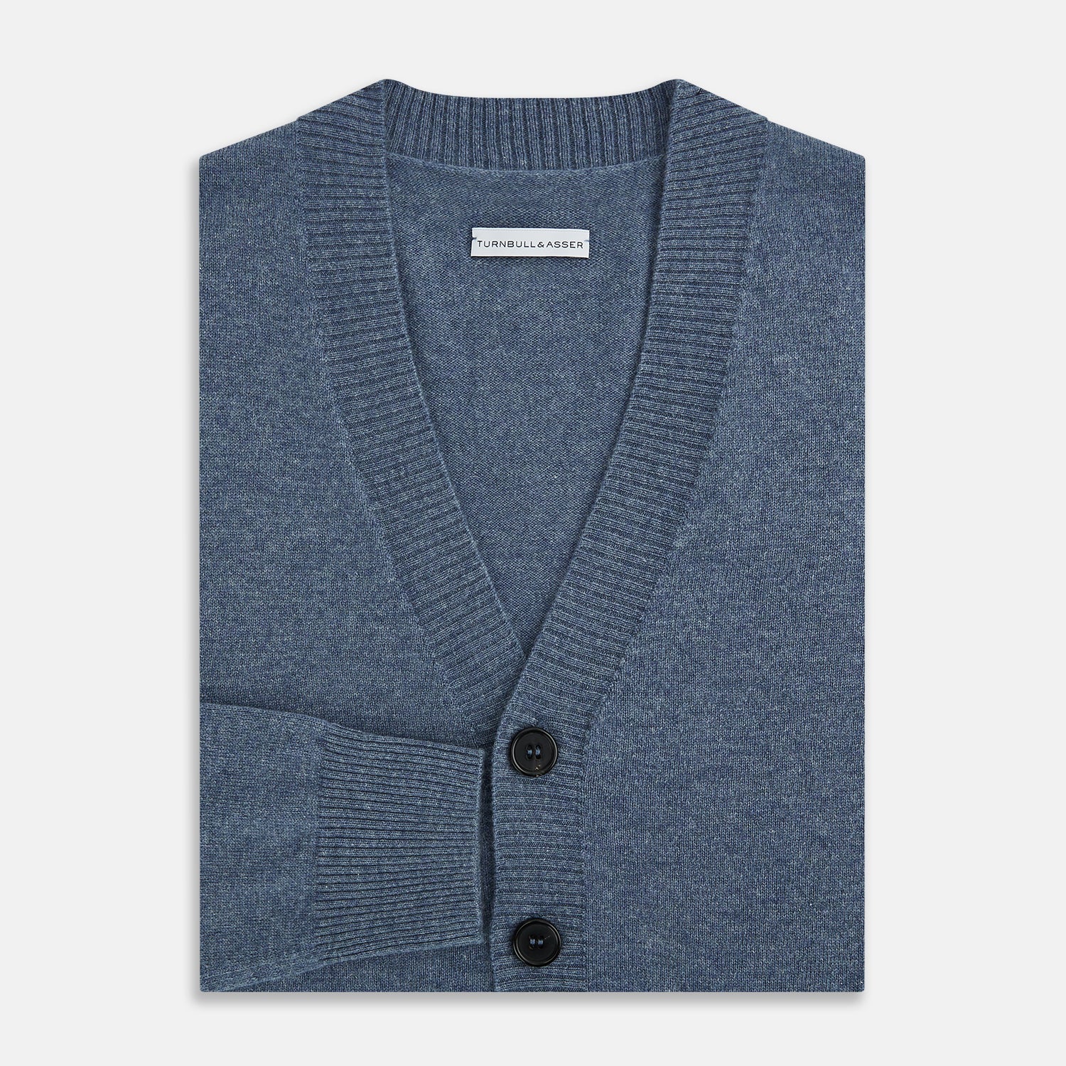 View 4 of product Blue Melange Cashmere Cardigan