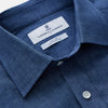 View 2 of product Blue Weekend Fit Linen Finch Shirt With Derby Collar And Chest Pocket