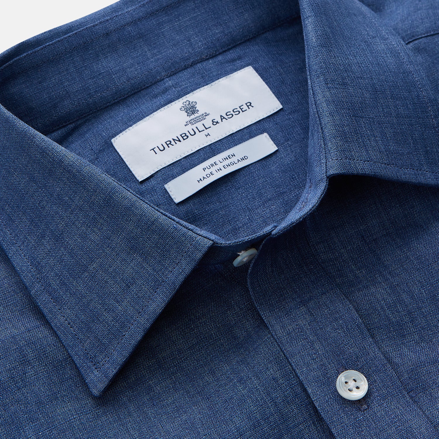 View 2 of product Blue Weekend Fit Linen Finch Shirt With Derby Collar And Chest Pocket