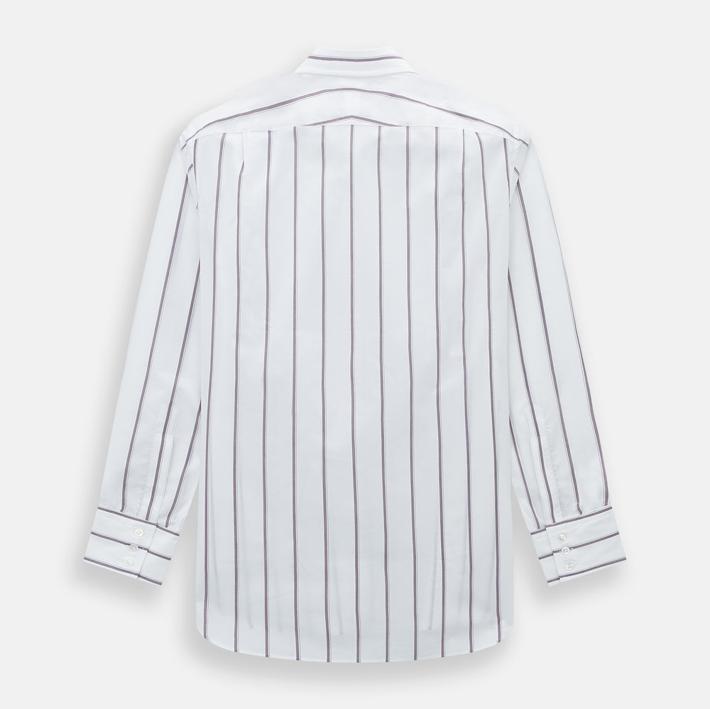 Burgundy Track Stripe Mayfair Shirt
