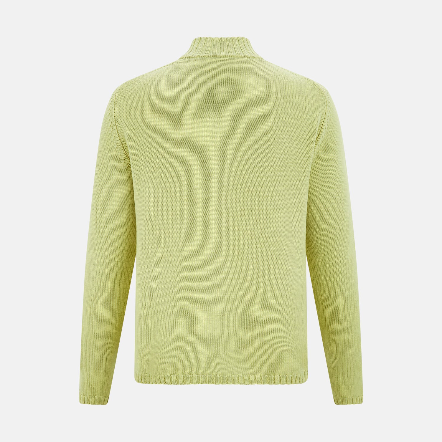 View 3 of product Melon Green Merino High Neck Zipped Cardigan