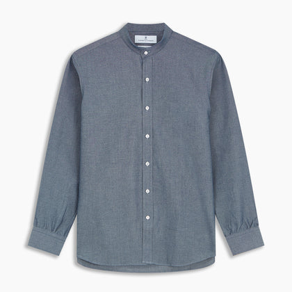 Plain Blue Oxford Cotton Weekend Fit Blake Shirt Image 5