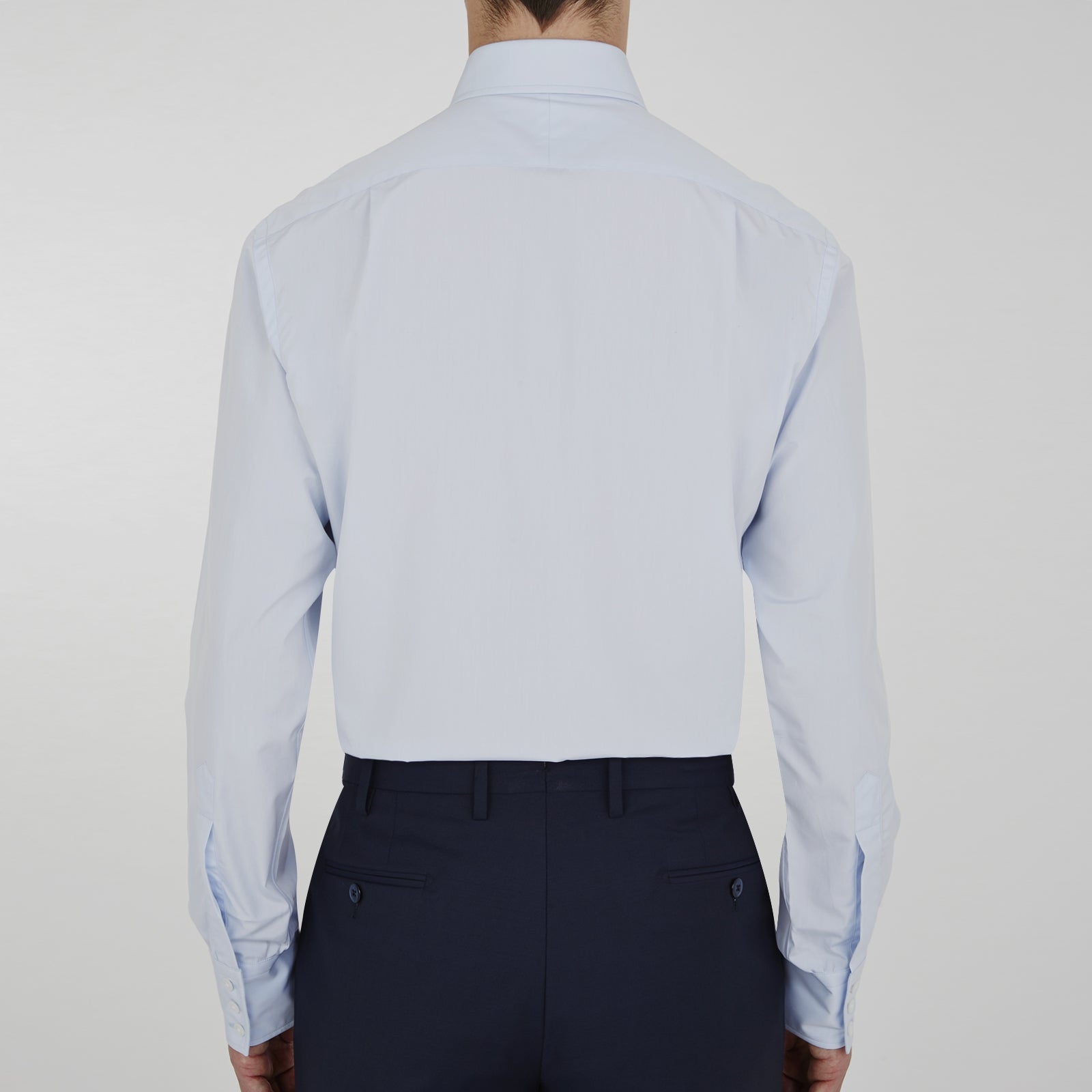 Two-Fold 120 Light Blue Shirt with T&A Collar and 3-Button Cuffs