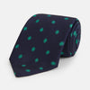 View 1 of product Green flower and navy silk tie