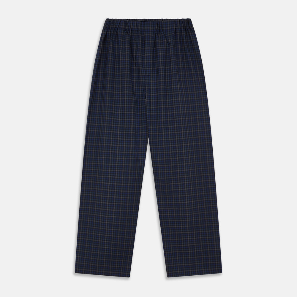 Blue Multi Check Wool Hasting Pyjama Trousers