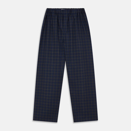 Blue Multi Check Wool Hasting Pyjama Trousers
