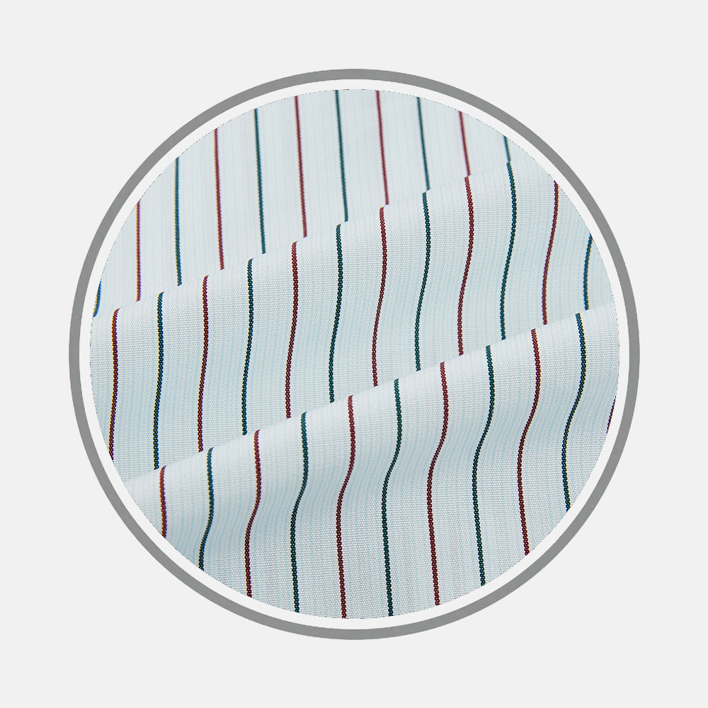 GREEN AND BURGUNDY PINSTRIPE FABRIC
