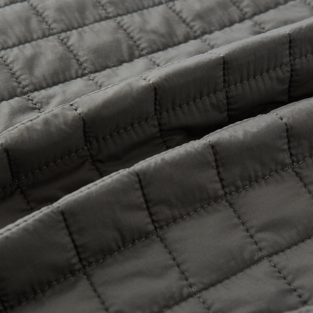 Shadow Grey Double-Breasted Quilted Gilet