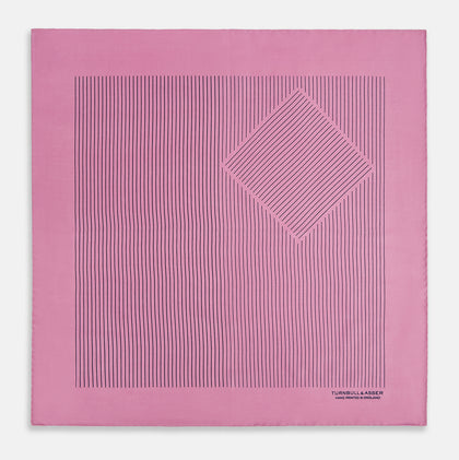 Pink Stripe Silk Pocket Square Image 2