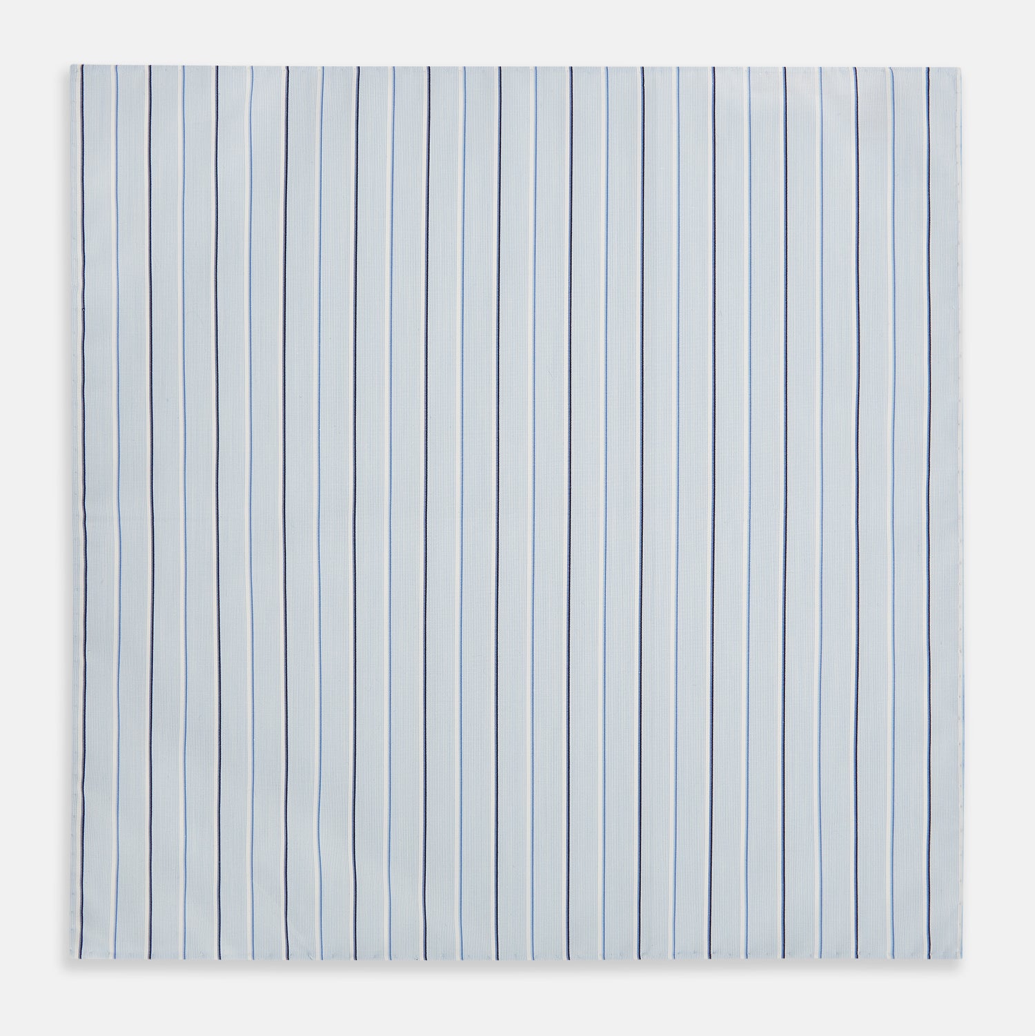 View 1 of product Navy and Blue Combination Stripe Hand-Rolled Handkerchief