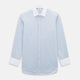 Sky Blue Hairline Multi Stripe Shirt with Constrast T&A Collar and Cuffs