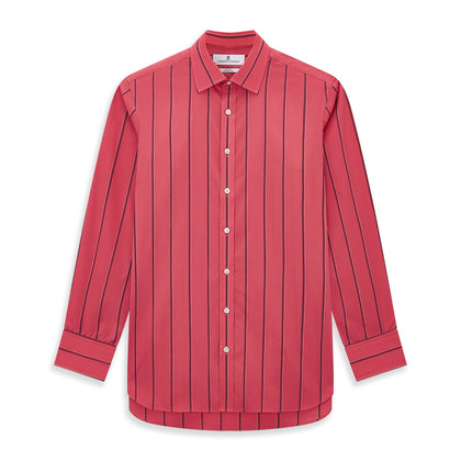 Coral Red Track Stripe Mayfair Shirt Image 6