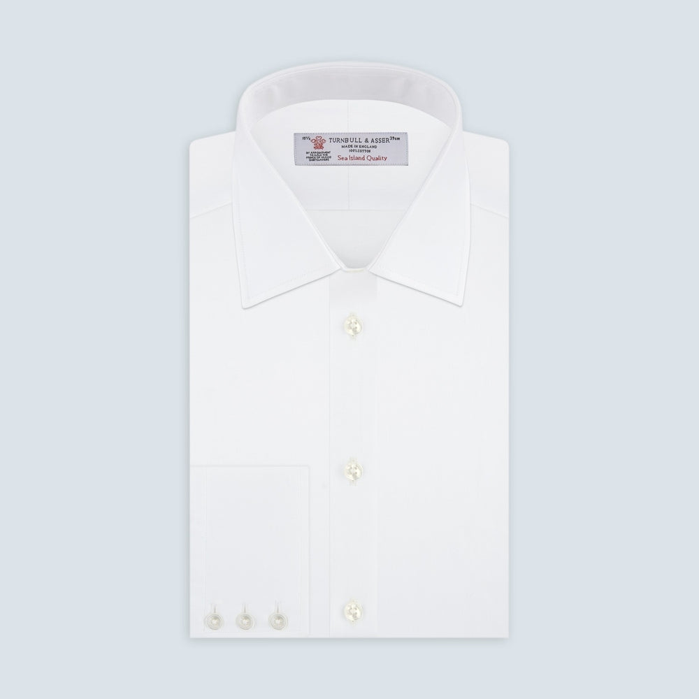 White Herringbone Sea Island Quality Cotton Fabric