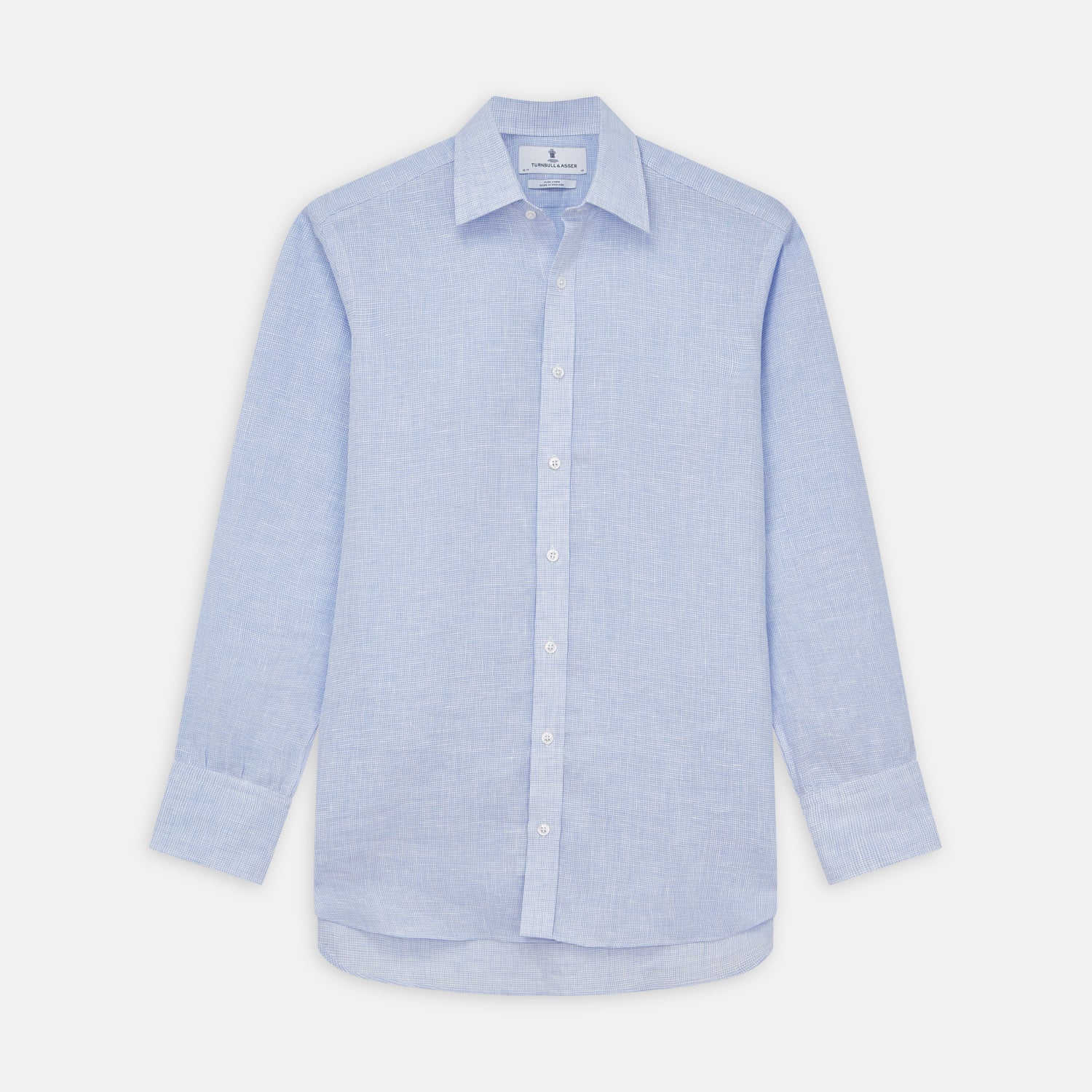 View 1 of product Pale Blue Check Linen Regular Fit Mayfair Shirt