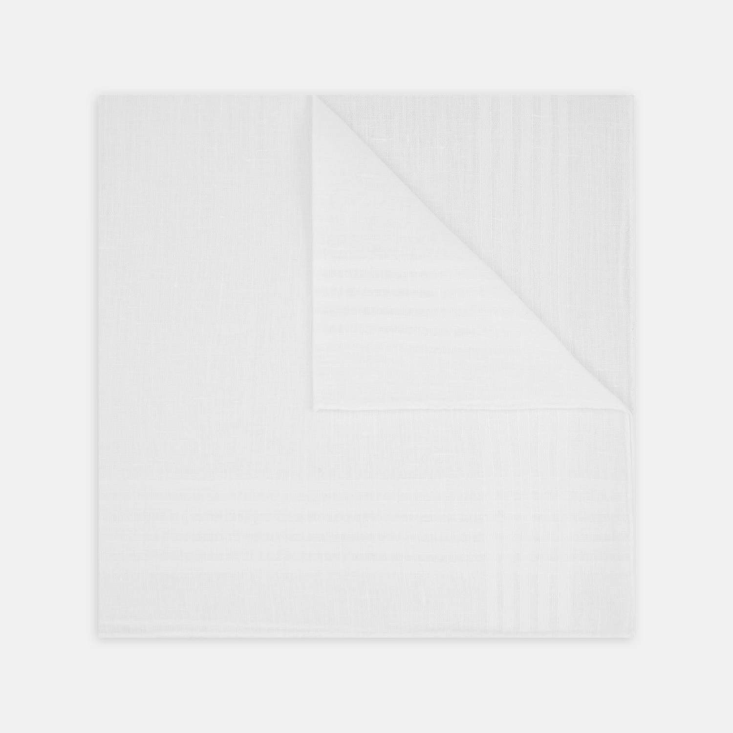 View 1 of product White Cross Stripe Hand-Rolled Linen Handkerchief