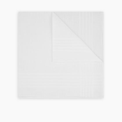 White Cross Stripe Hand-Rolled Linen Handkerchief Image 4