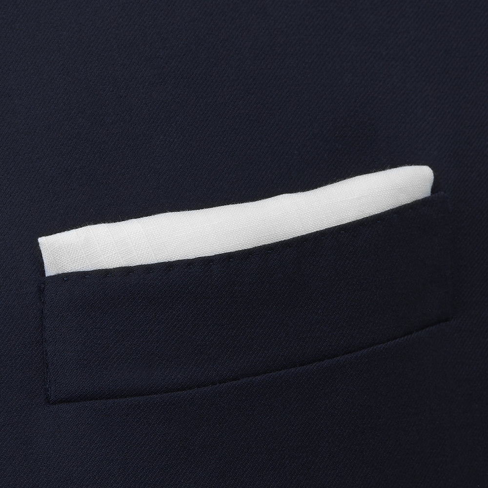 White Cross Stripe Hand-Rolled Linen Handkerchief