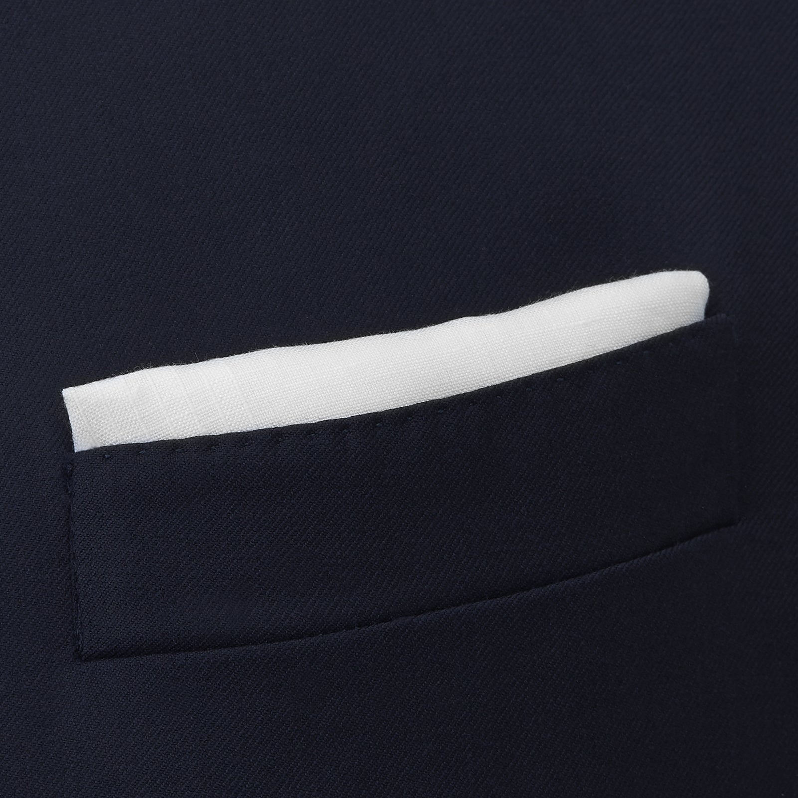 View 4 of product White Cross Stripe Hand-Rolled Linen Handkerchief