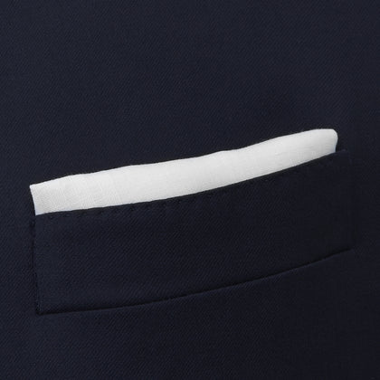 White Cross Stripe Hand-Rolled Linen Handkerchief Image 3