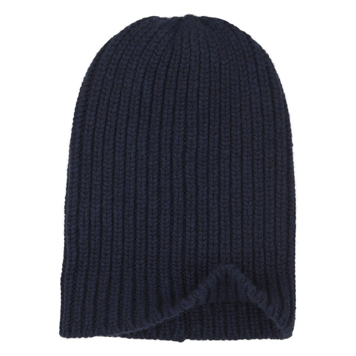 Navy Ribbed Cashmere Hat Image 1