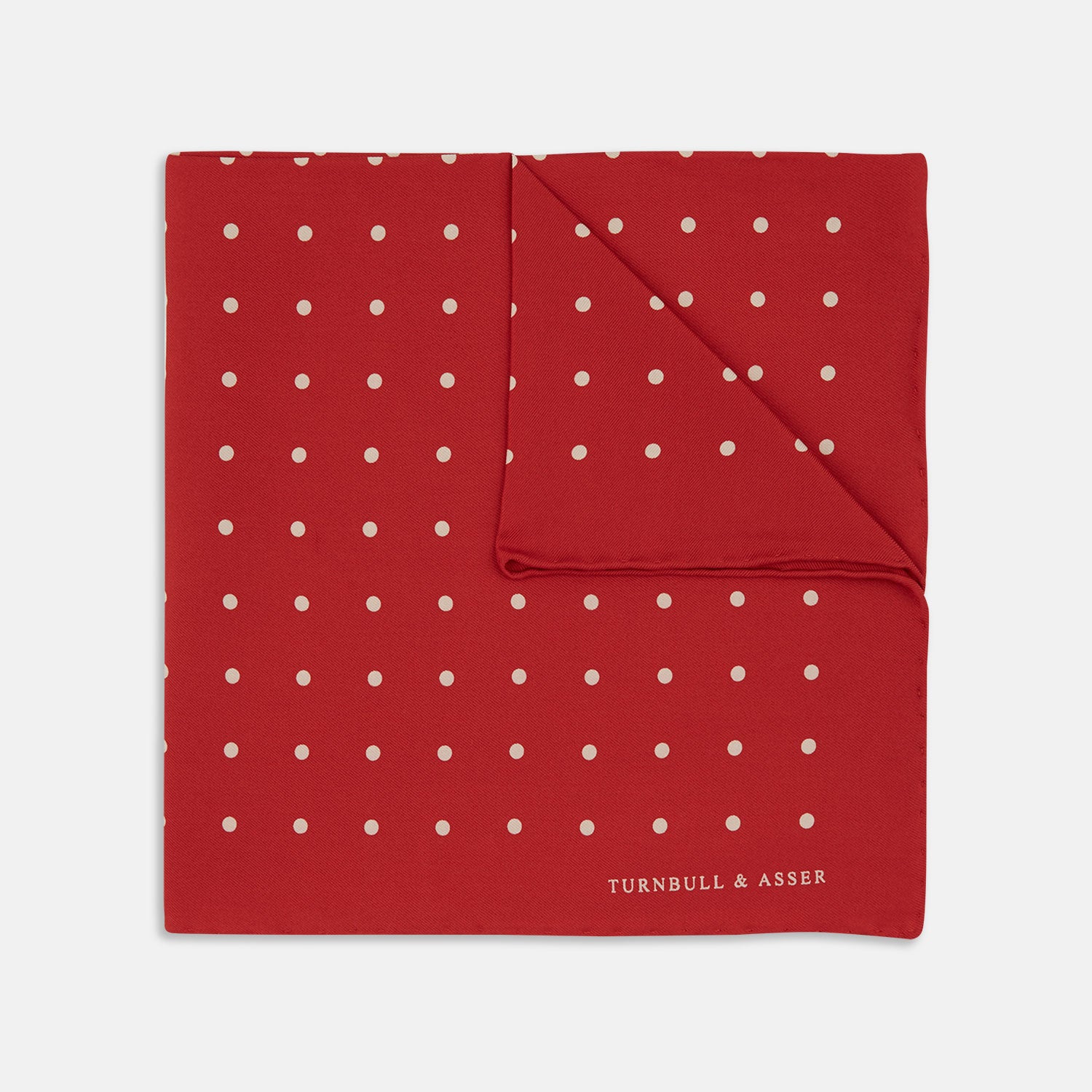 View 1 of product Red and White Spot Silk Pocket Square