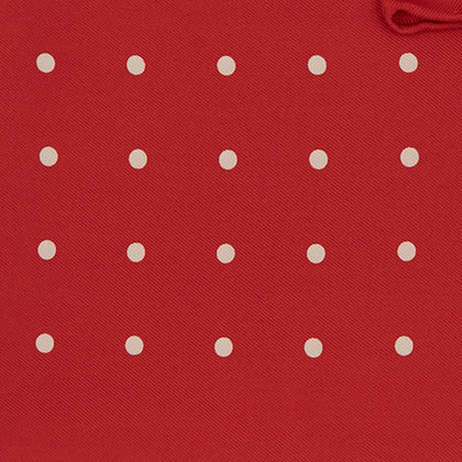 Red and White Spot Silk Pocket Square Image 2