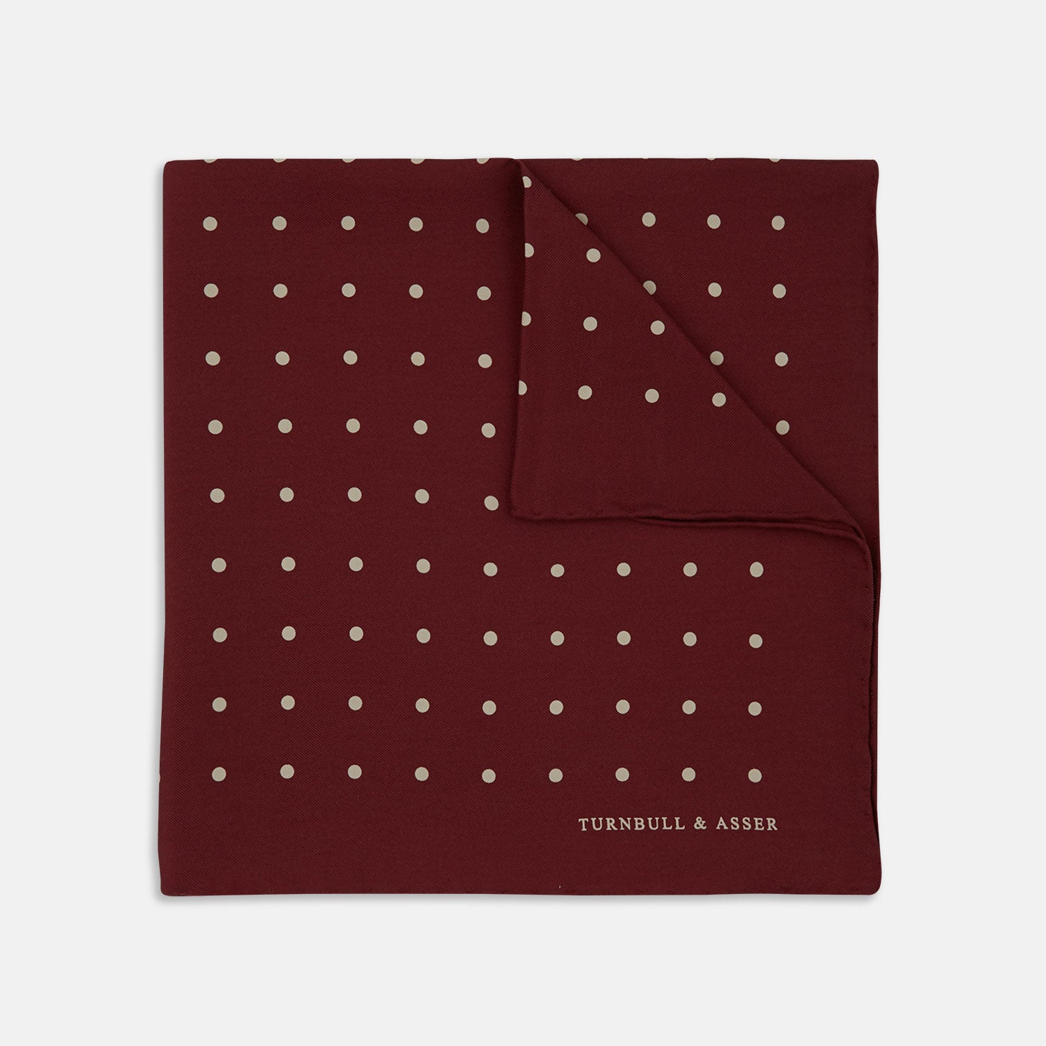 View 1 of product Burgundy Spot Silk Pocket Square