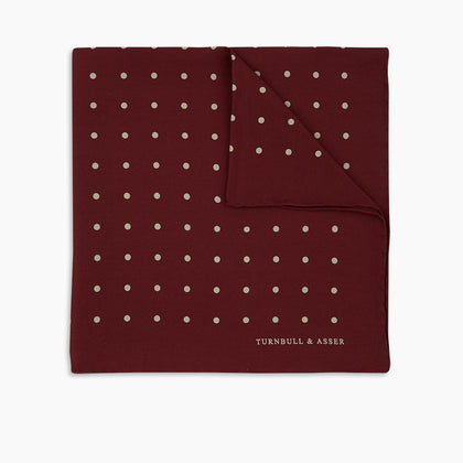 Burgundy Spot Silk Pocket Square Image 4